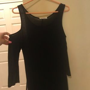 Black off-the-shoulder cotton dress